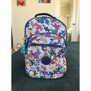 Kipling Seoul Small Printed Tablet Backpack Spellbinder Mosaics multi color